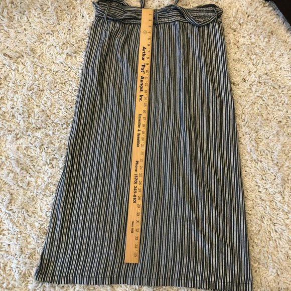 The Main Street Exchange Sz XXL Maxi Skirt Grey Pinstripe Comfort Waist Pockets - Picture 7 of 8